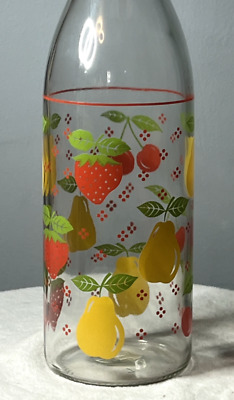 Cerve Pear, Strawberry, Cherry Fruits Glass Wine Bottle w/Hinged Stopper ITALY