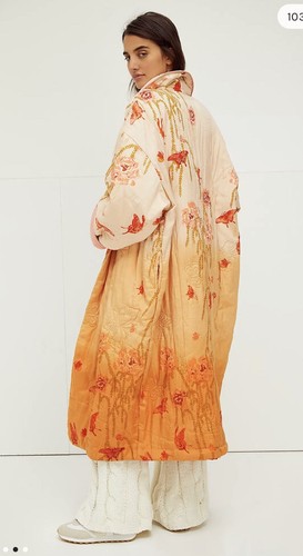 

Free People Kimra Кимоно Длинная куртка макси Уникальное пальто с вышивкой омбре, Mellow out combo