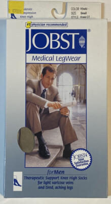 Jobst Compression Socks 15-20 Mens Small - Khaki Color Knee High