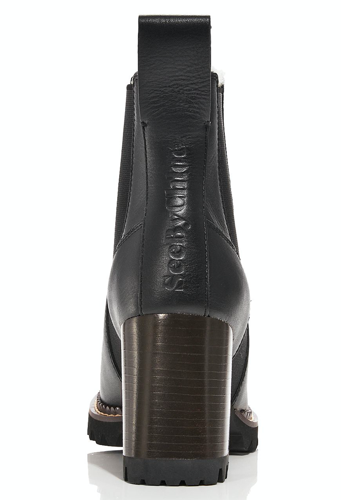 Pre-owned See By Chloé See By Chloe Shearling Lined Chelsea Booties - Black - Retail $495