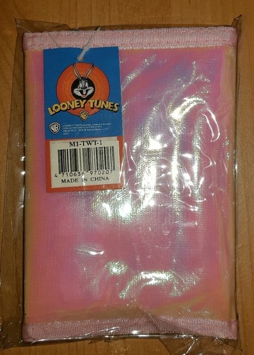 TWEETY BIRD LOONEY TUNES TRIFOLD WALLET LOONEY TUNES WARNER BROS WB PINK VELCRO