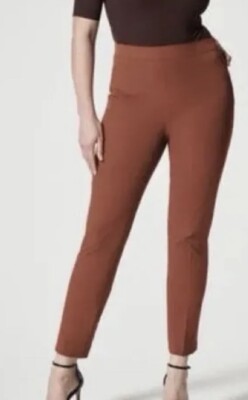 SPANX Pants On-the-Go Ankle Slim Straight Size Tall Small Bronze Glow Nwt