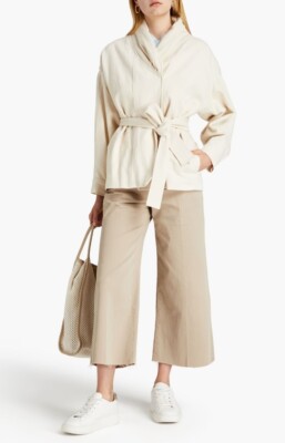 Ba&sh Bash Belted Vest Jacket Ivory Cotton Size Small