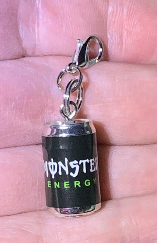 3D Monster Energy Drink Can Charm Zipper Pull & Keychain Add On Clip!!