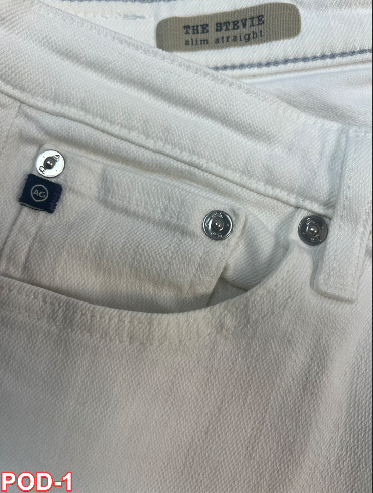 AG Adriano Goldschmied Women's Stevie Slim Straight White Designer Jeans 28Wx30L