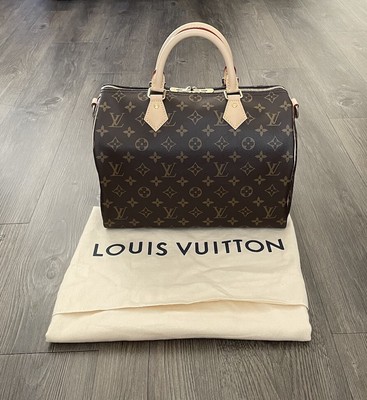 Louis Vuitton Speedy Bandouliere 30 Monogram Duffle Brown Canvas M41112 **Read**