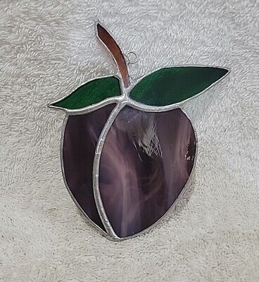 Stained Glass 3D red Apple Hanging Sun Catcher 3'' x 4.25