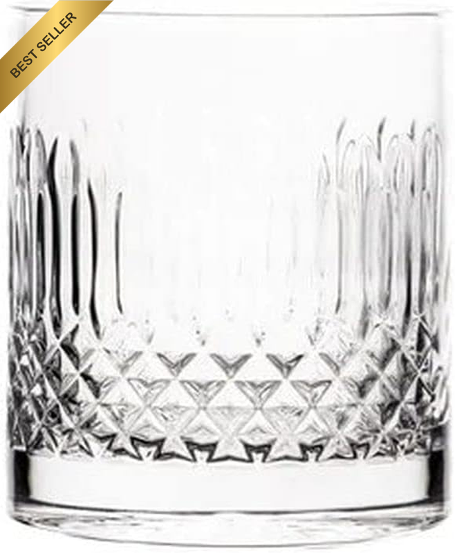 Diamante DOF Whisky Glasses 380Ml Set of 4 – Lead Free Crystal Double Old Fashio