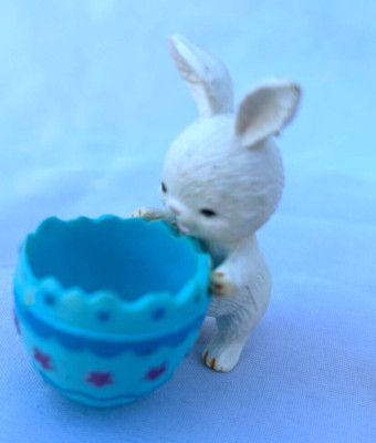 Easter 2.5'' Bunny Rabbit by Egg Figurine