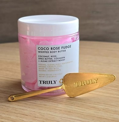 Truly Coco Rose Fudge Whipped Body Butter - with Golden Cake Server - 1.3 oz