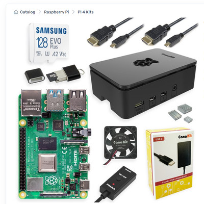 CanaKit Raspberry Pi 4 EXTREME Kit Black Case, MicroSD, 8GB RAM, kali linux keyb