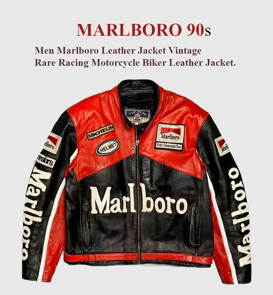 Marlbolo LEATHER JACKET 馬革 Marlbolo LEATHER JACKET 馬革 Marlboro Black Leather Jacket