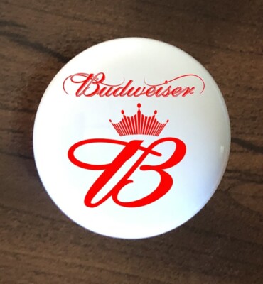 BUDWEISER BEER WHITE CERAMIC KNOB KITCHEN CABINET DRESSER KNOB DECOR