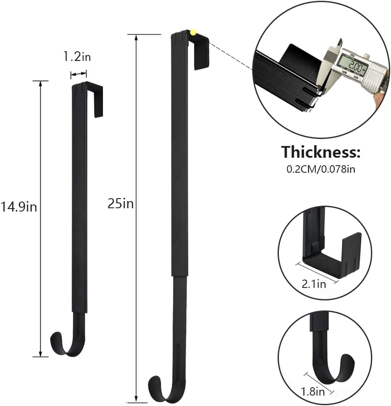 Wreath Hanger, Adjustable Over The Door Wreath Hanger from 14.9 to 25 Inches & W