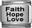 Clearly Charming Faith Hope Love Laser Italian Charm