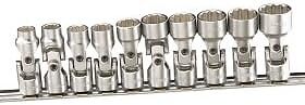 Genius Tools 10PC 3/8'' Dr. Metric Universal Hand Socket Set (12-Point) - US-310M