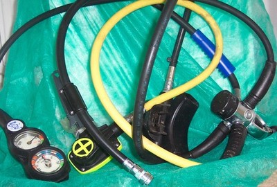 SCUBA diving regulator octopus set Mares Spiro Sherwood & Suunto depth gauge