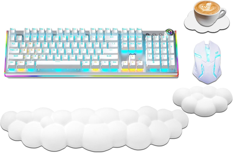 Ergonomic Keyboard Wrist Rest, PU Leather Memory Foam Cloud Wrist Rest for Compu