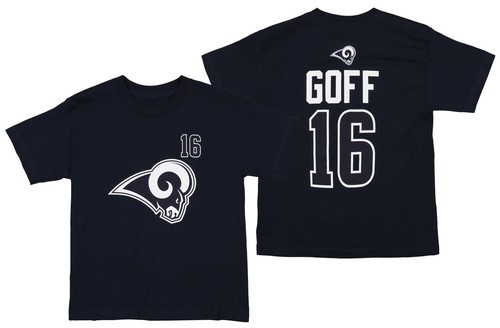Футболка OuterStuff NFL Youth Boys Los Angeles Rams Jared Goff #16, темно-синяя