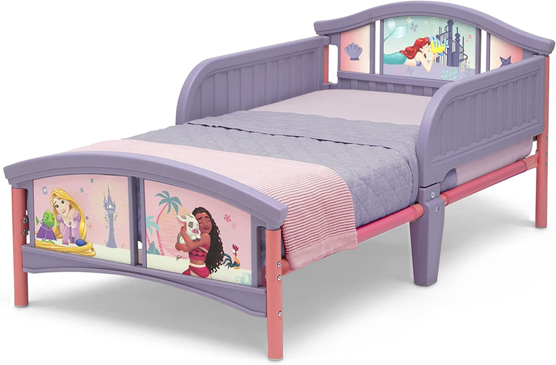 Disney Princess Plastic Toddler Bed Sturdy Steel Frame High-Quality New Gift