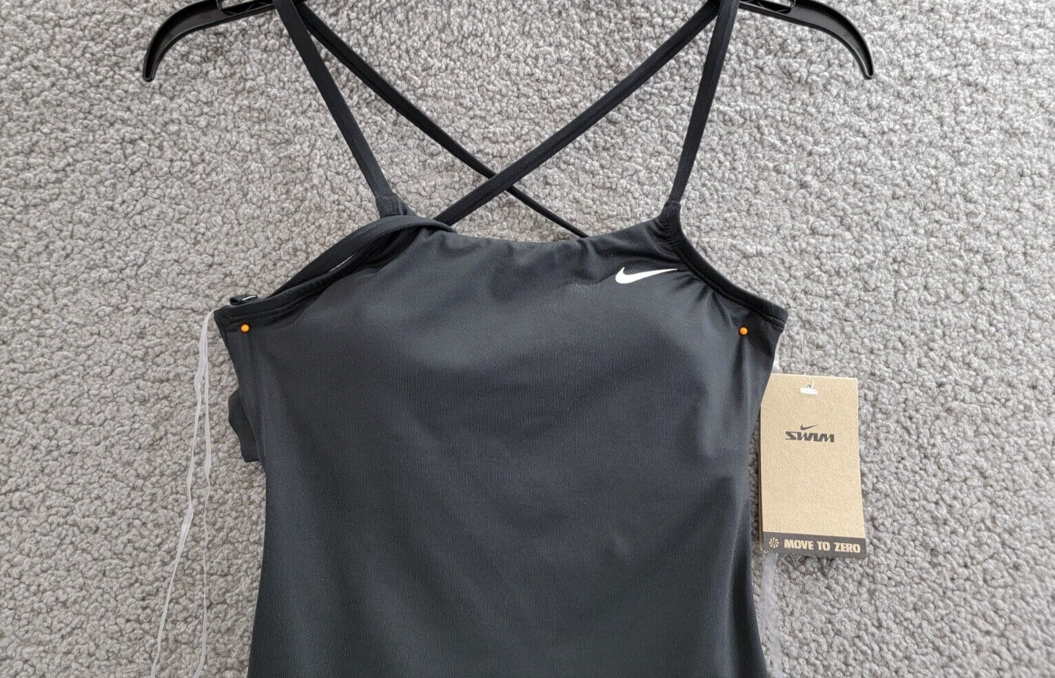 Nike Lace Up Back One-Piece Swimsuit Women's XS Black Scoop Neck Adjustable - Picture 4 of 16