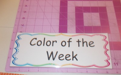 Color of the Week Learning Center Labels.  Daycare supplies and accessories.