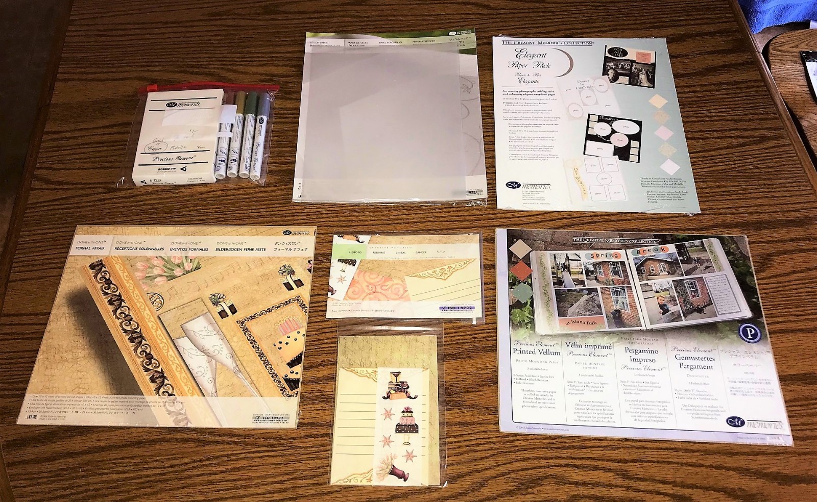Creative Memories Wedding 22+ Pc Lot: Black Pages/Paper/Stickers/Vellum/Pens EUC