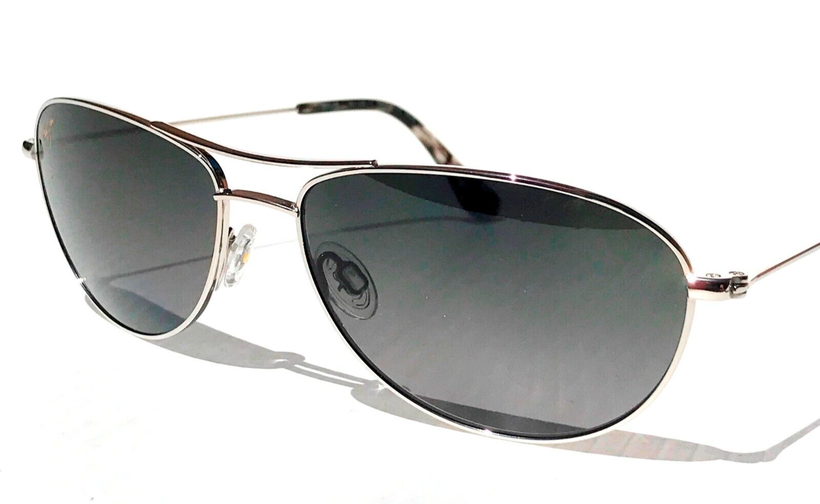 Pre-owned Maui Jim Baby Beach Silver Polarized Grey Lens Sunglass Gs245-17 In Gray