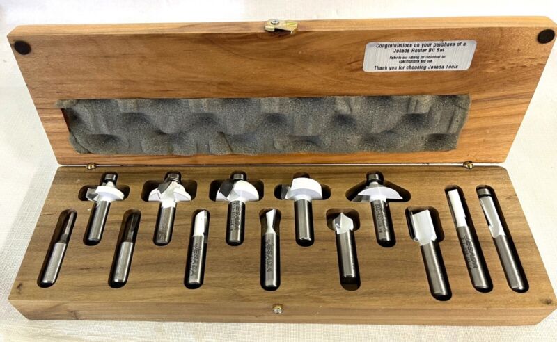 600-505 Jesada Tools 13 pc Professional Router Bit set 1/2" shank Made in USA