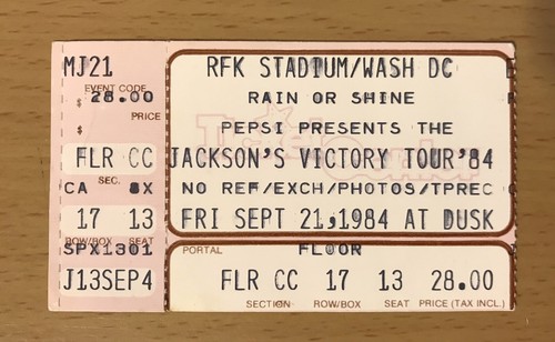 1984 MICHAEL JACKSON 5 VICTORY TOUR WASHINGTON DC CONCERT