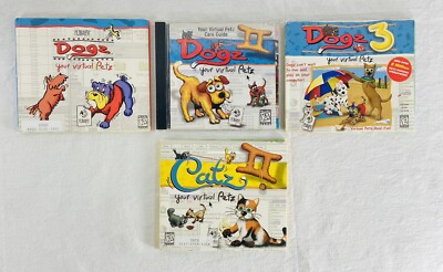 Dogz Catz PC CD-ROM Game Lot Dogz I II and II and Catz II (All with Manuals)