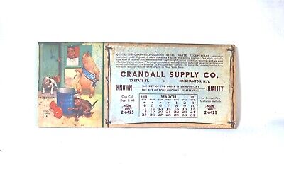 Vintage 1951 Crandall Supply Co. Binghamton NY Ink Blotter Tax Collector Cartoon