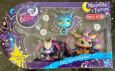 MOONLITE FAIRIES Littlest Pet Shop LPS #2825 #2826 #2827 Fairy Moon 2012 Glows