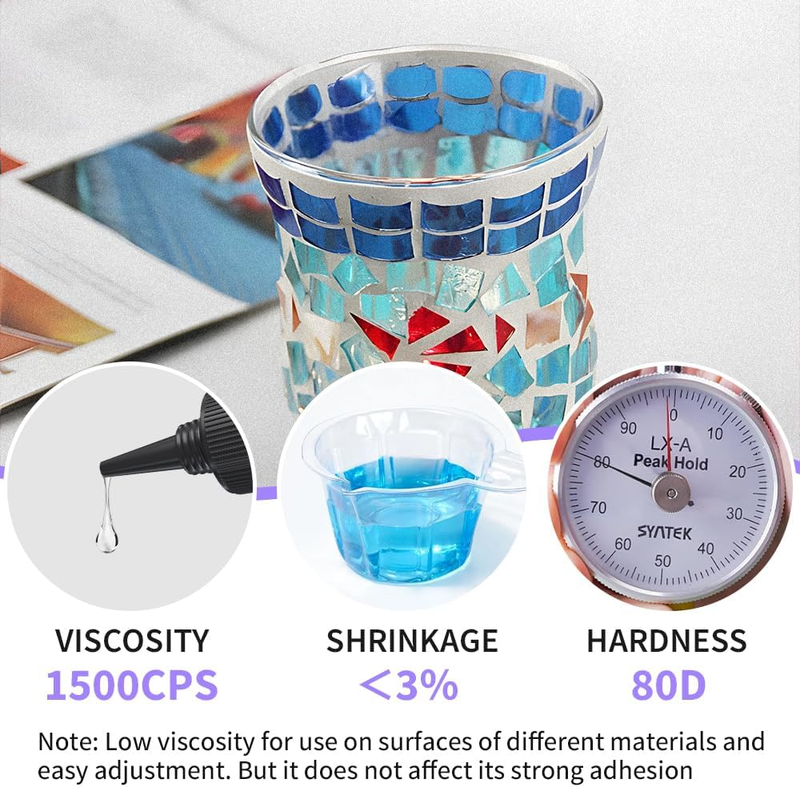UV Resin Kit with Light, Fast Drying Clear Beginner-Friendly Kit, Bonding & Repa
