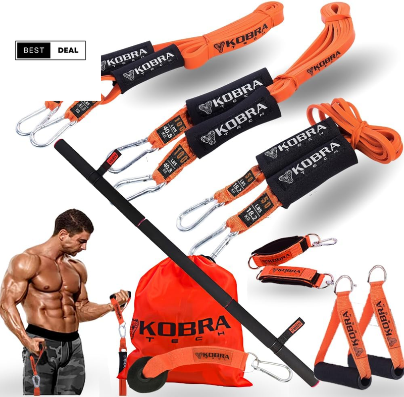 Set| Durable Exercise Bands With Bar & Handles