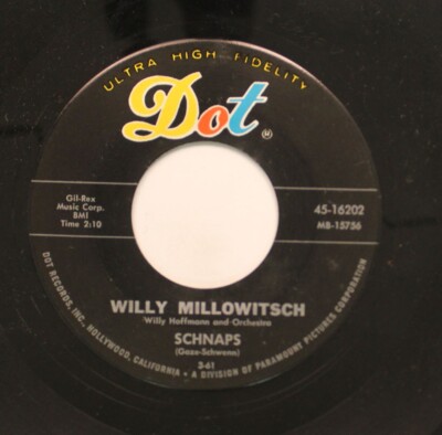 Willy Millowitsch - 45 - Schnaps / Ich Halt' Mich An Der Theke Fest On Dot