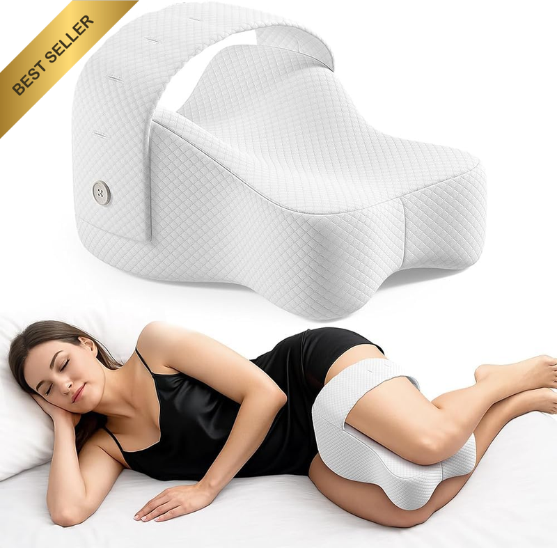 Memory Foam Knee Cushion Pillow, Knee and Leg Pillow for Side Sleepers, Removabl