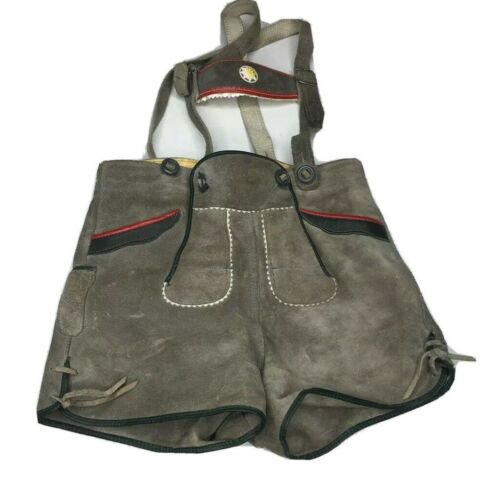 Boy’s Lederhosen Vintage Leather Suede Shorts Authentic German Made