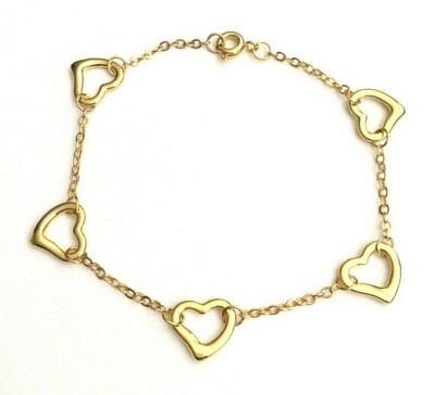 18K GOLD FILLED HEART LOVE BRACELET 7,5