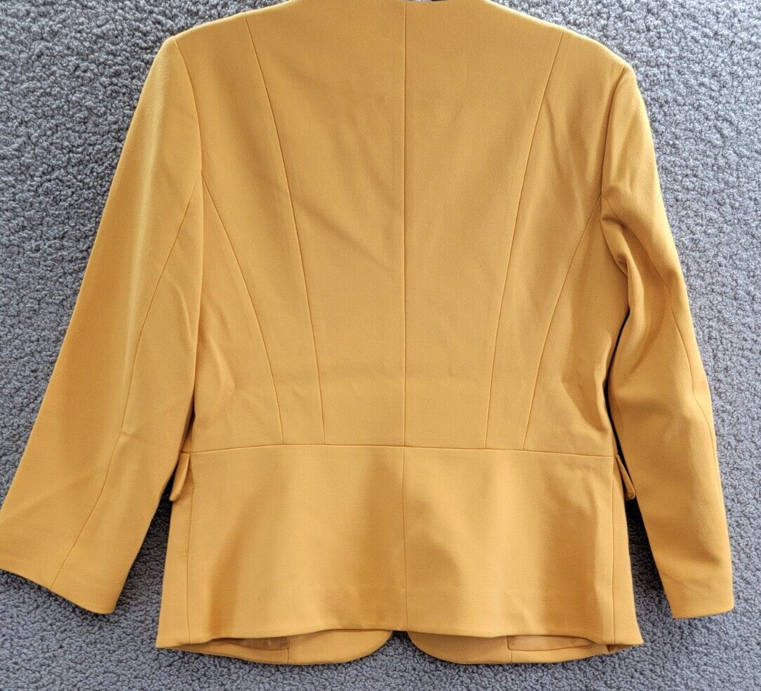 Kasper Collarless Open-Front Long-Sleeve Jacket Women's S Golden Signature Solid - Picture 12 of 16