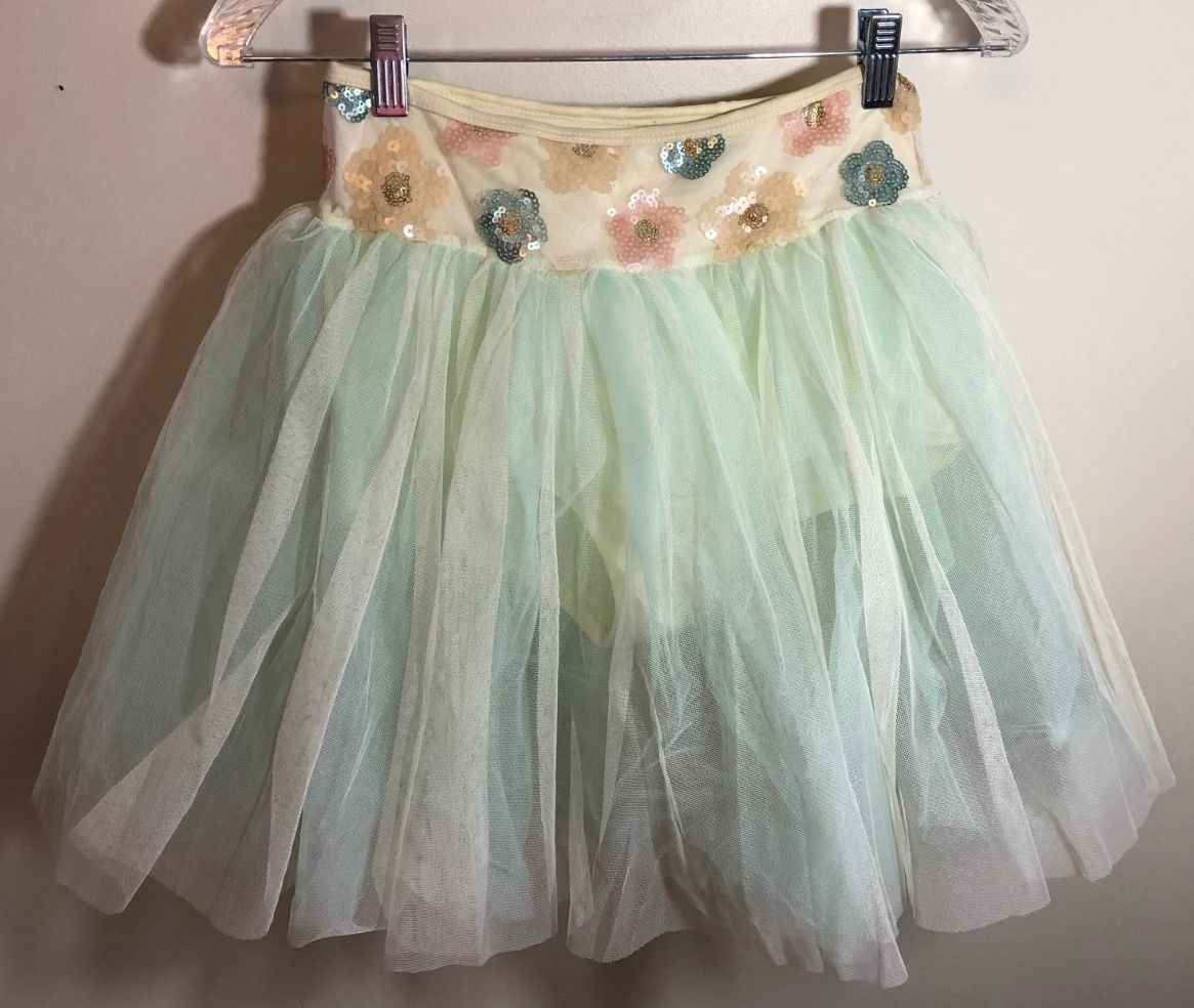 Weissman Dance Sequin and Lace Floral Top with Skirt  Style 7658 Size AS