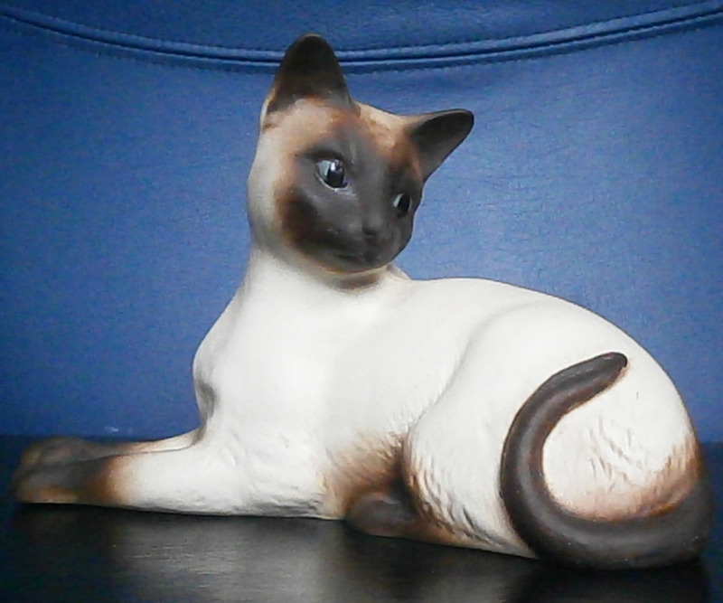 Vintage Beswick Siamese Cat  Model 1558 Bisque Finish