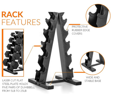 Dumbbell Rack Stand A-Frame - Brand New - Aluminum - Black