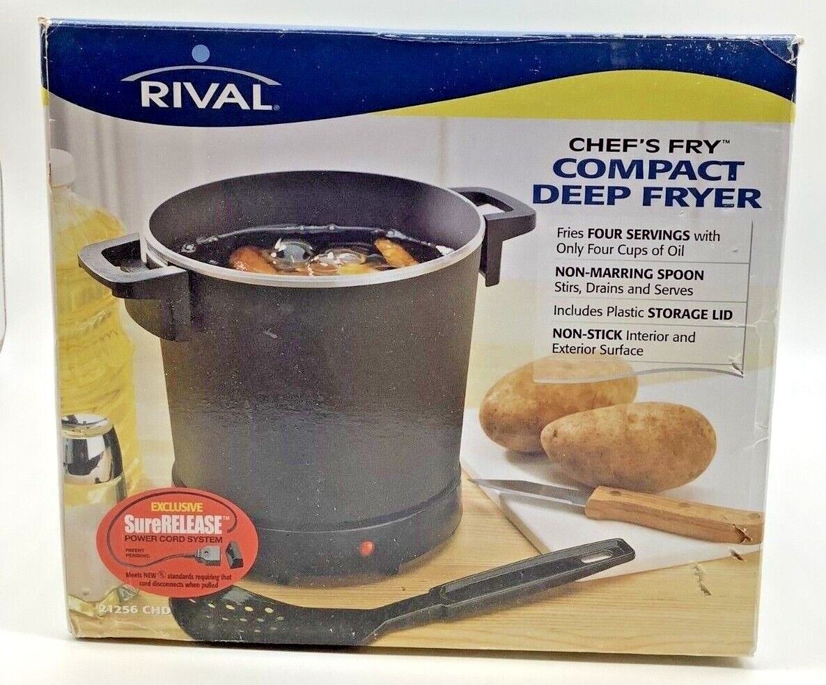 NEW SEALED RIVAL 21256 CHEF'S FRY COMPACT DEEP FRYER