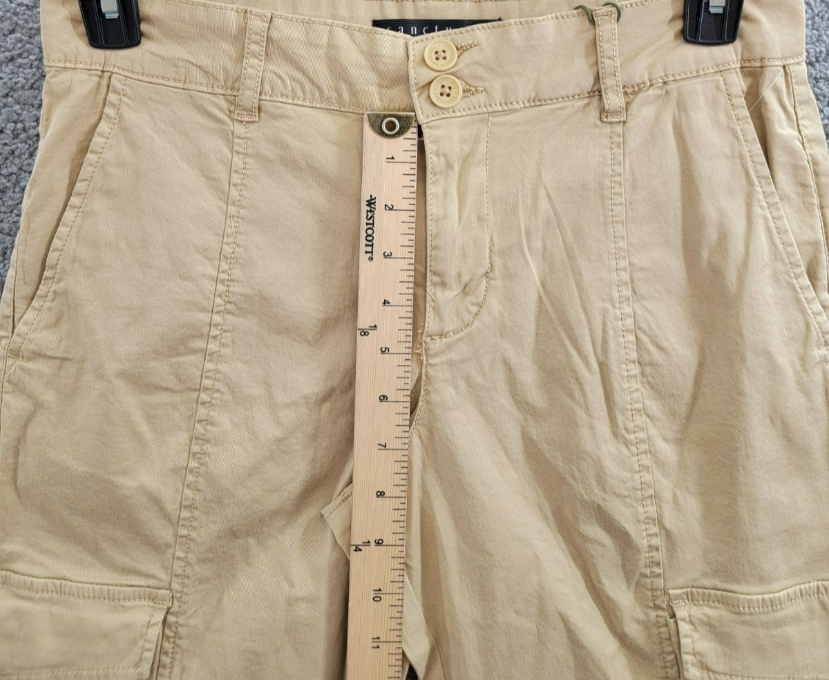 Sanctuary Rebel Cargo Pants Women's 28 True Khaki Tapered Leg Button Zip Closure - Picture 7 of 20