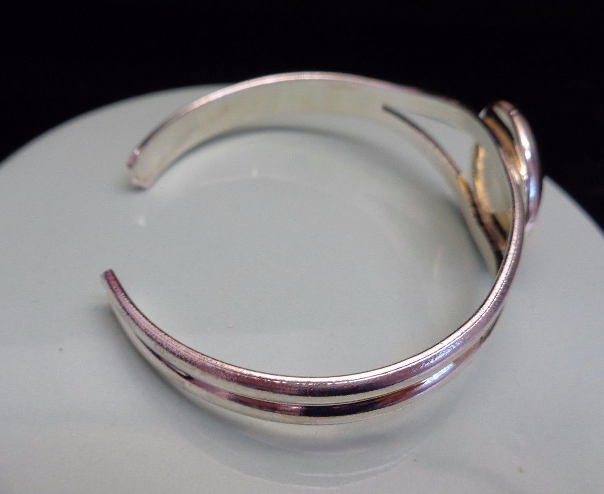 DRAGON PHOENIX yin/yang design silver plated CUFF BRACELET