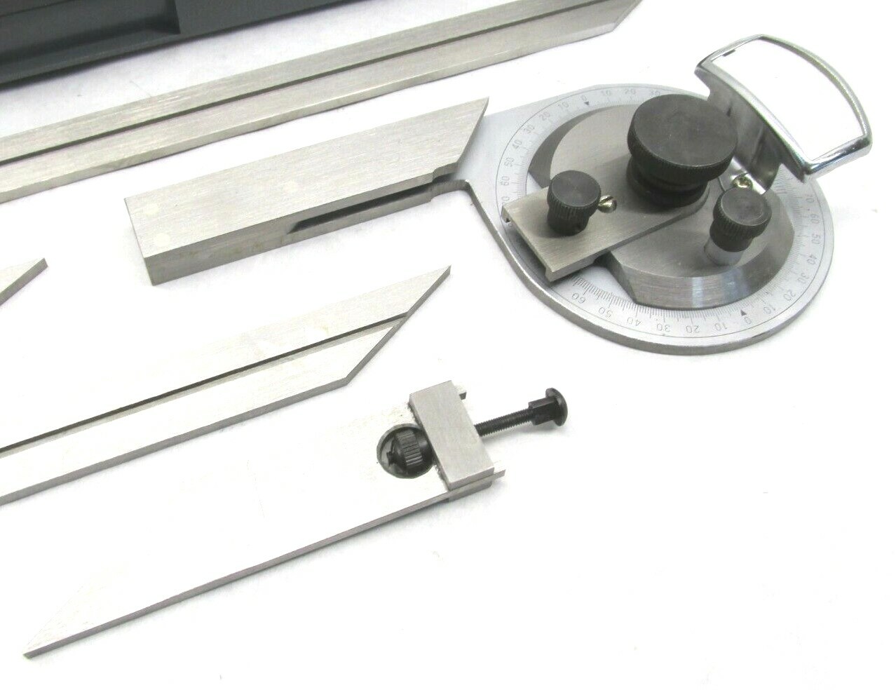 NEW! IMPORT VERNIER UNIVERSAL BEVEL PROTRACTOR SET Grelly USA