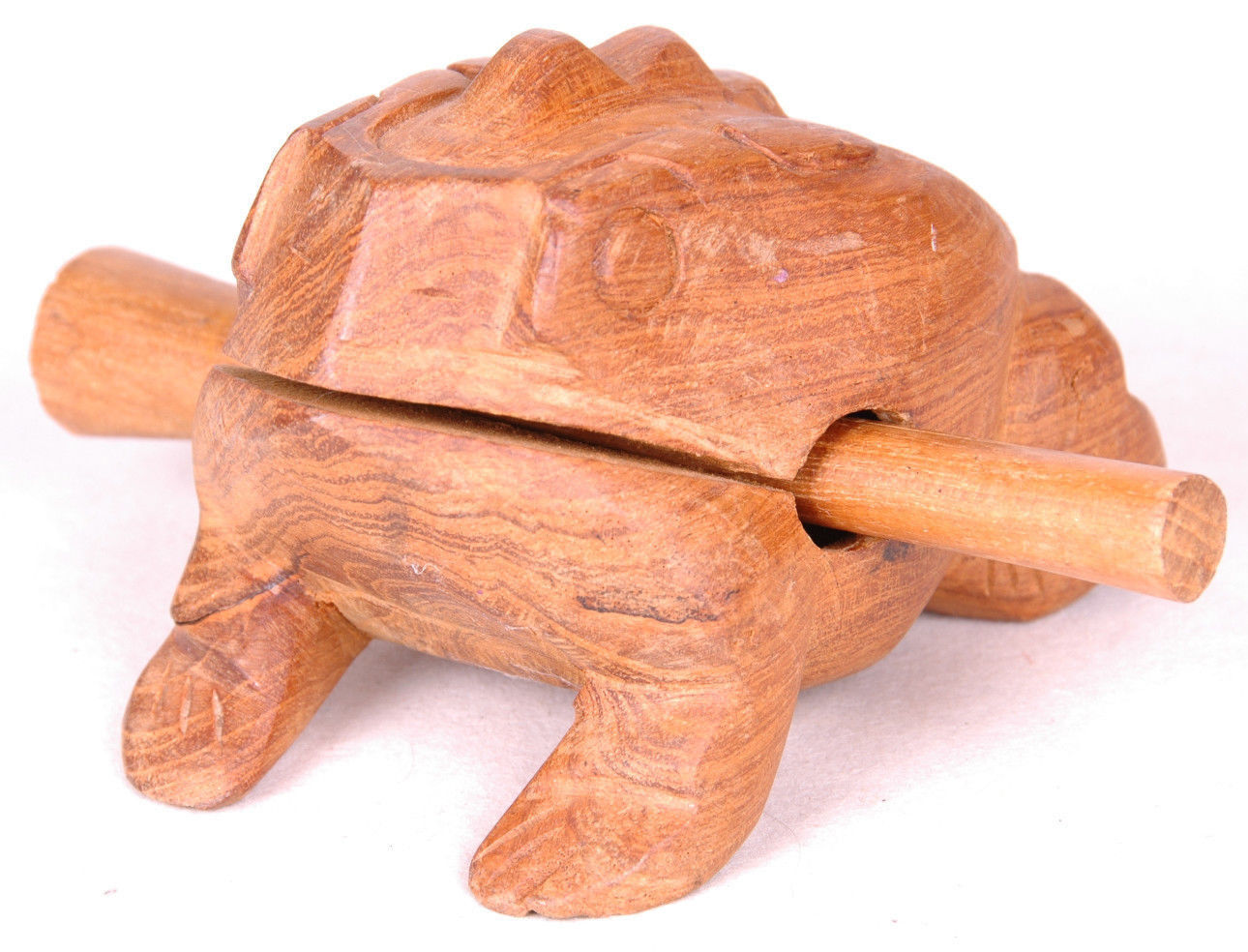 Vintage Hand Carved Wood Frog Rasp Percussion Musical Instrume...