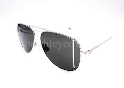 Pre-owned Saint Laurent Authentic Yves  Silver Aviator Sunglasses Sl 193 T Cut-001 In Gray