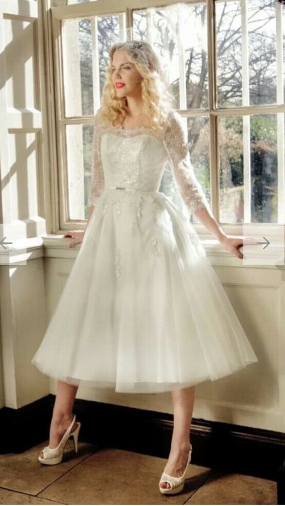 Ivory tea length wedding dress size 16 . Style is 'Florence' by Special